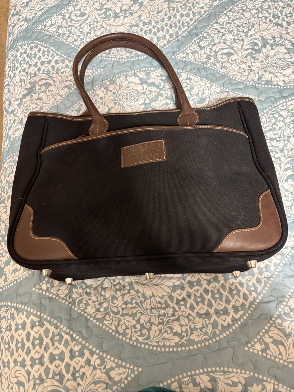 American Living Black Canvas Leather Trim
Tote Bag